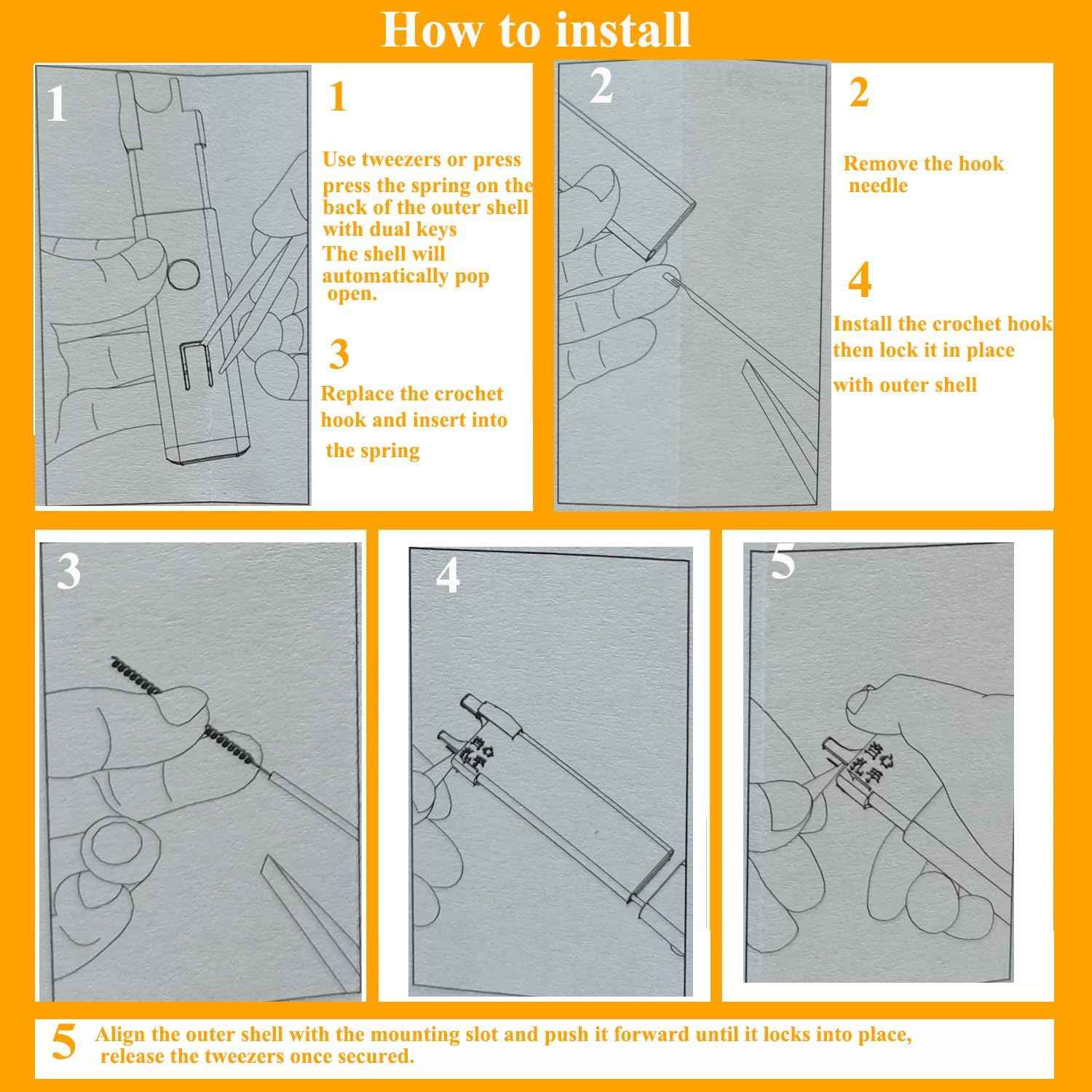 Needle threader installation steps diagram for sewing machine
