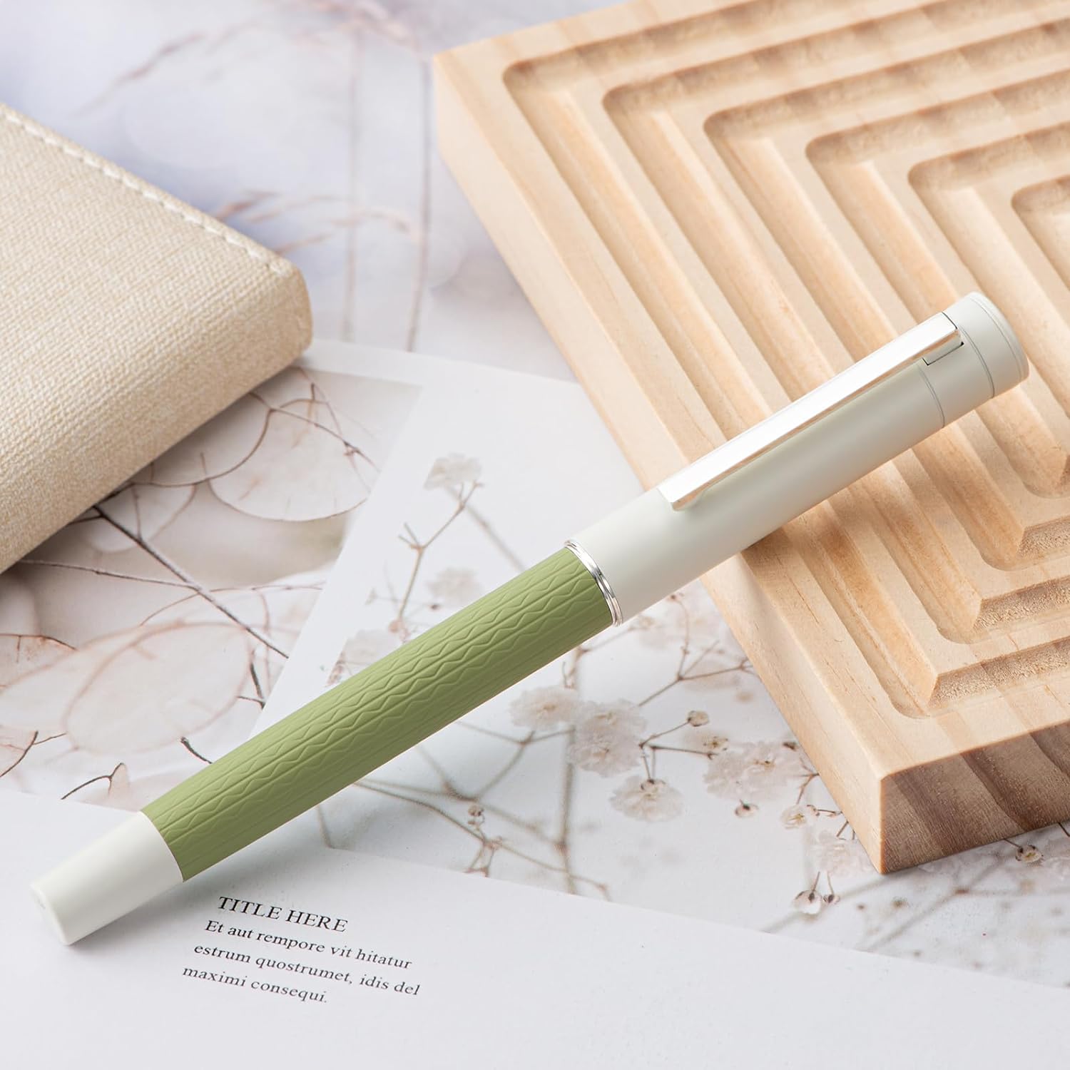 Hongdian 1862 Fountain Pen,Iridium Fine Nib with Ink Converter Jasmine Green