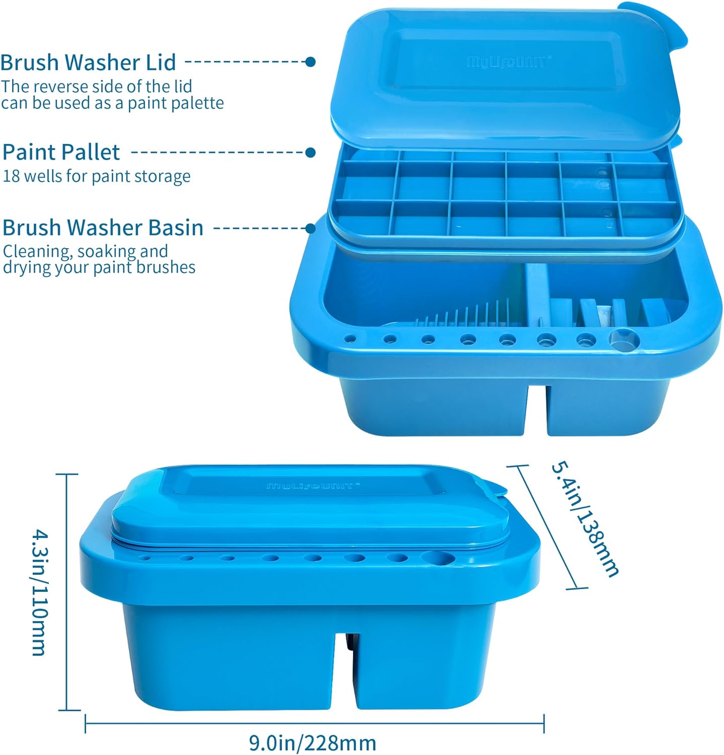 Paint Brush Cleaner Holder and Organizers with Palette