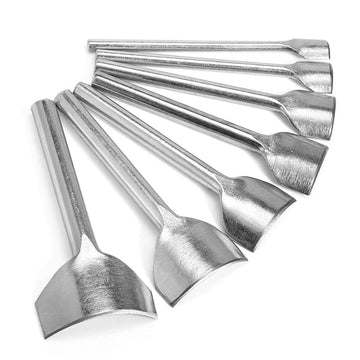 7pc 1/4 round leather edge cutter punch set, 10–40mm, brushed silver steel