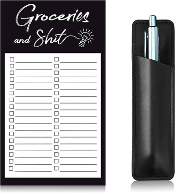 Grocery List Memo Magnet Refrigerator Notepad with 1 Piece Pen Holder