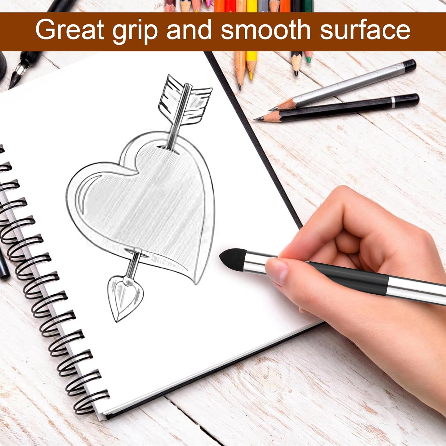 6pcs Artist Blending Sponge Pen,Double-Headed Rubbing Tool