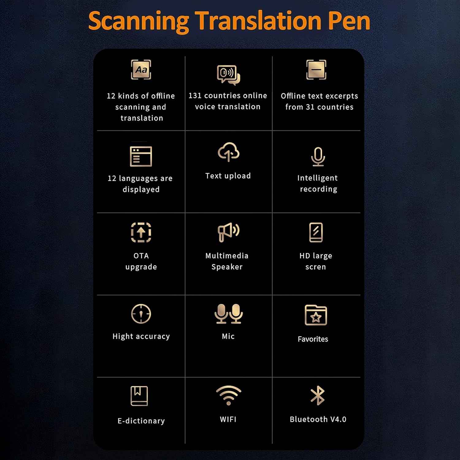 125 Language Digital Translation Scanning Pen Smart Scanner Translator Device