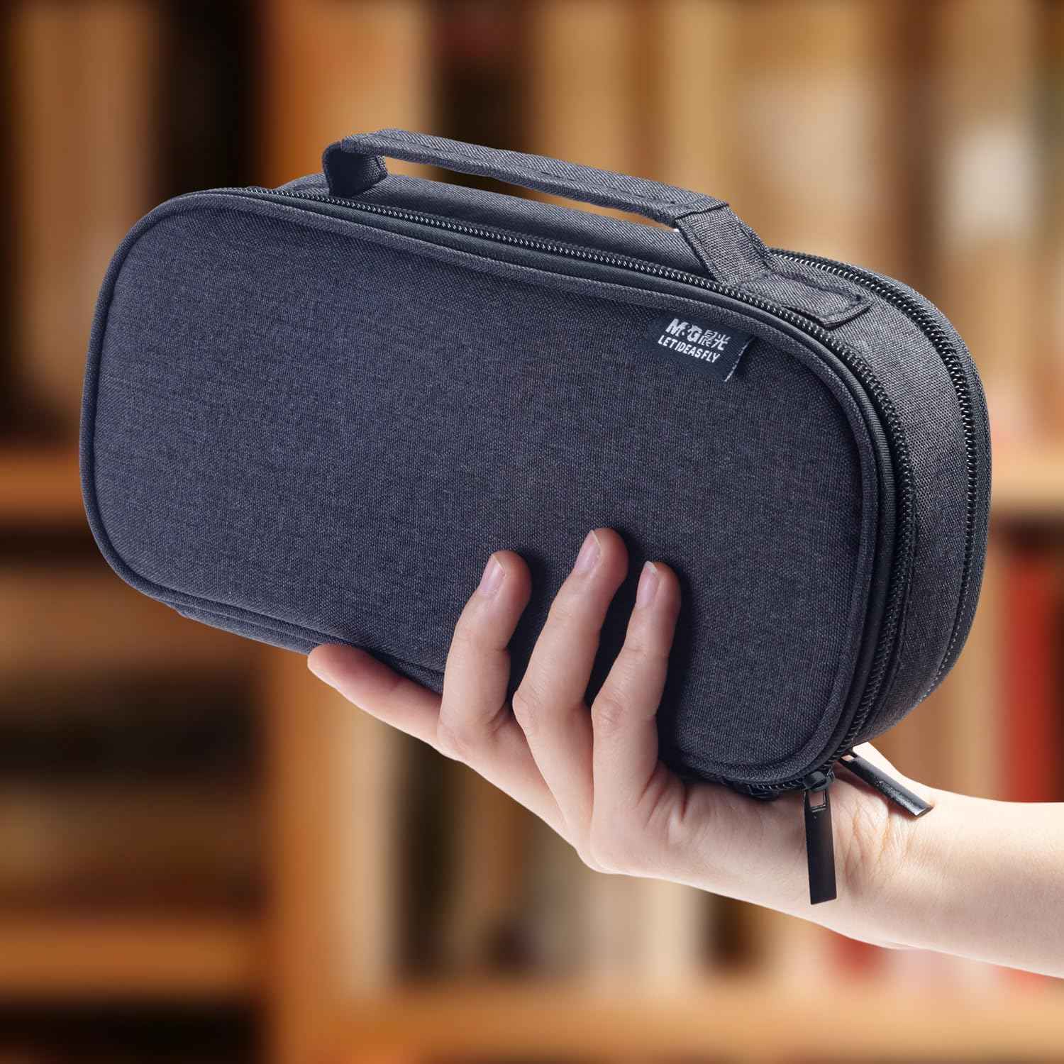 M&G Large Capacity Pencil Pouch Case Stationery Pens Bag Black
