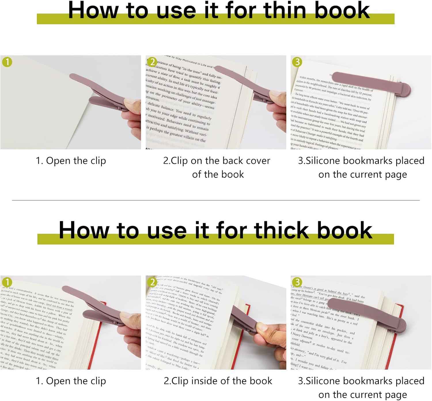 6pcs Automatic Silicone Bookmarks for Reading Women Men Book Lovers