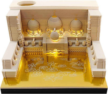 Masjid Art Paper Notepad 3D Memo Pads with Light