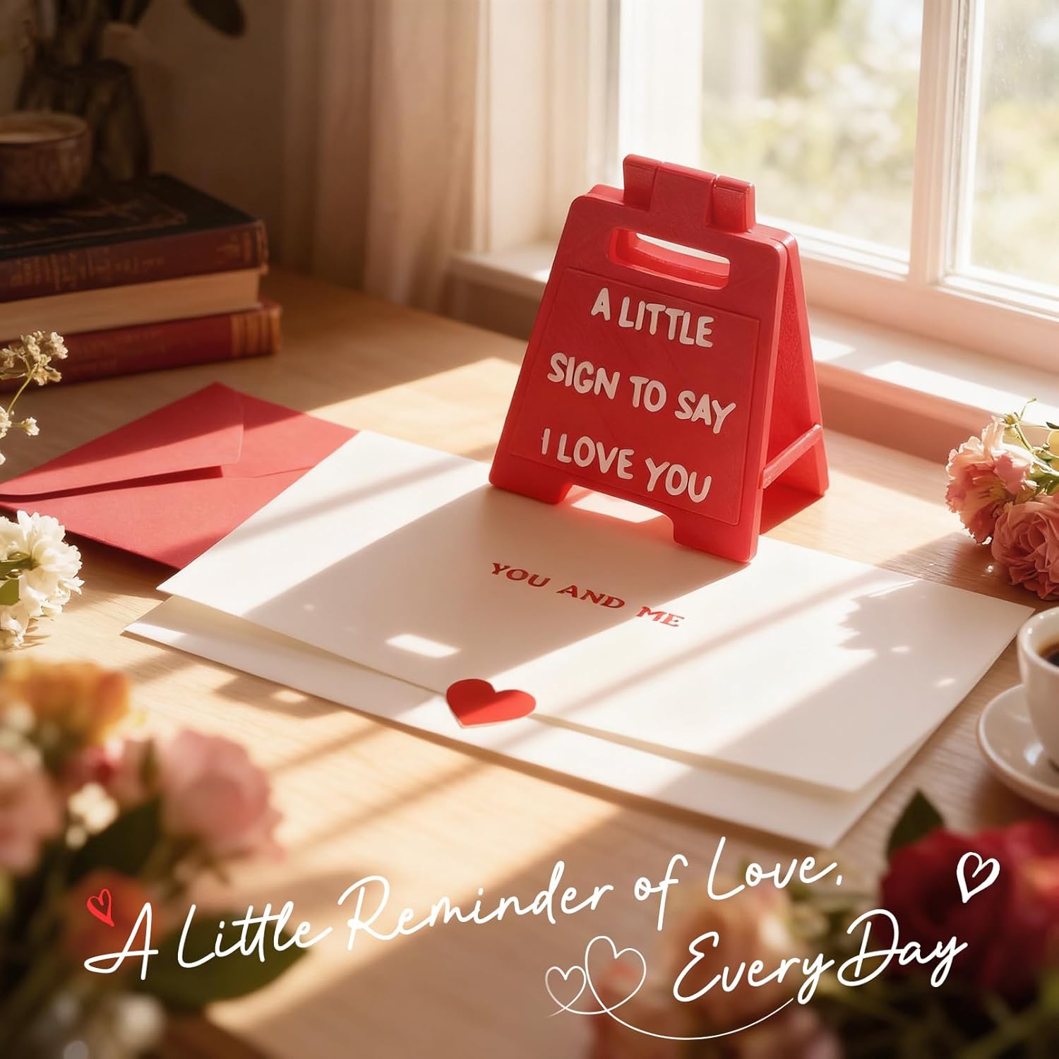 Mini Sign Valentine's Decoration Anniversary Present Love You 2 Pack