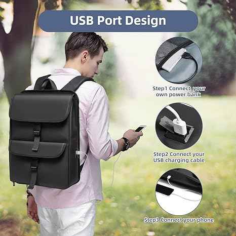 Eurcool Vintage Laptop Backpack Slim Business Backpack