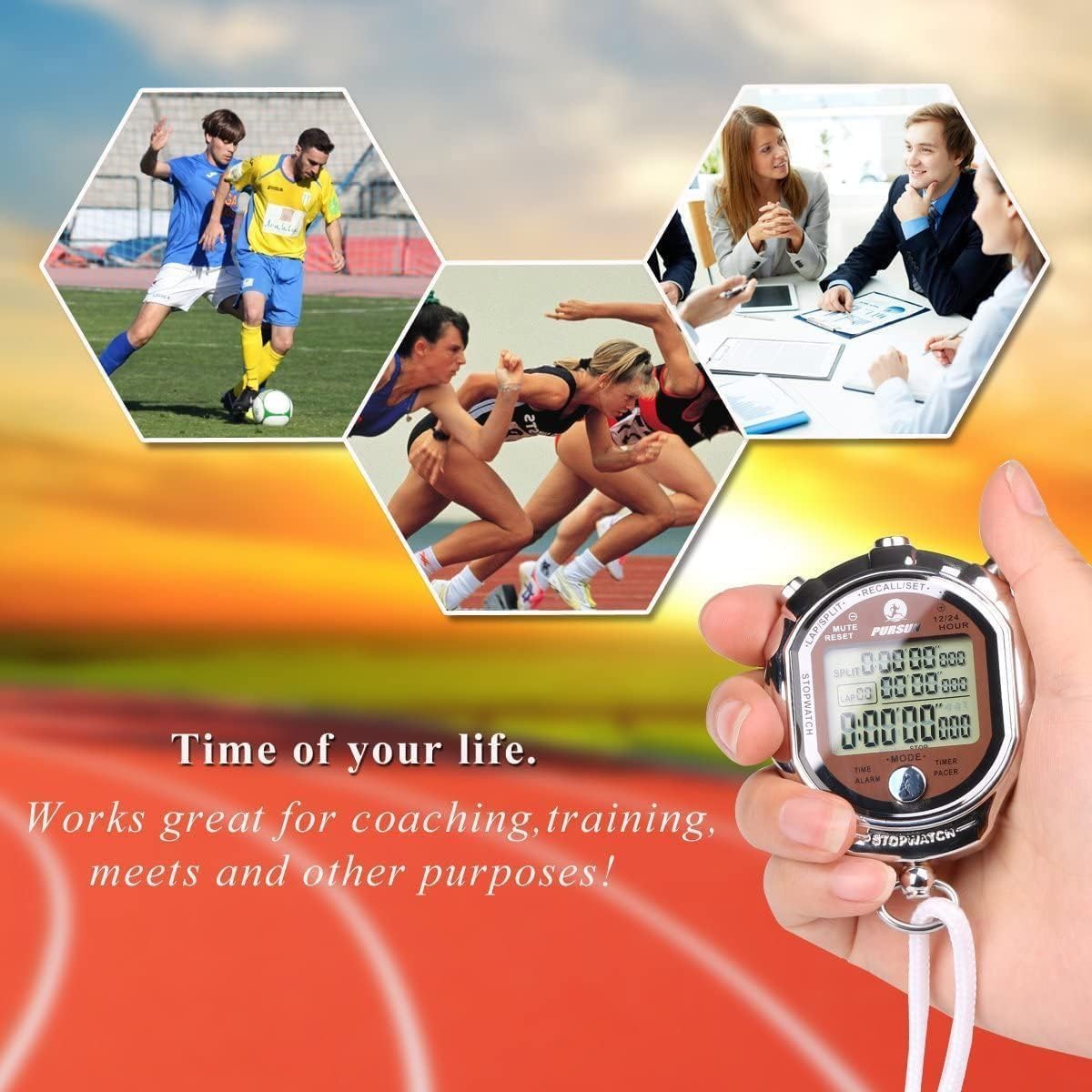 PURSUN PS-2013 Stopwatch Timer Metal 0.001 second