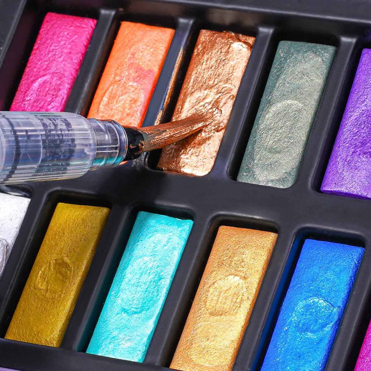 18 Color Metallic Watercolor Paint Set