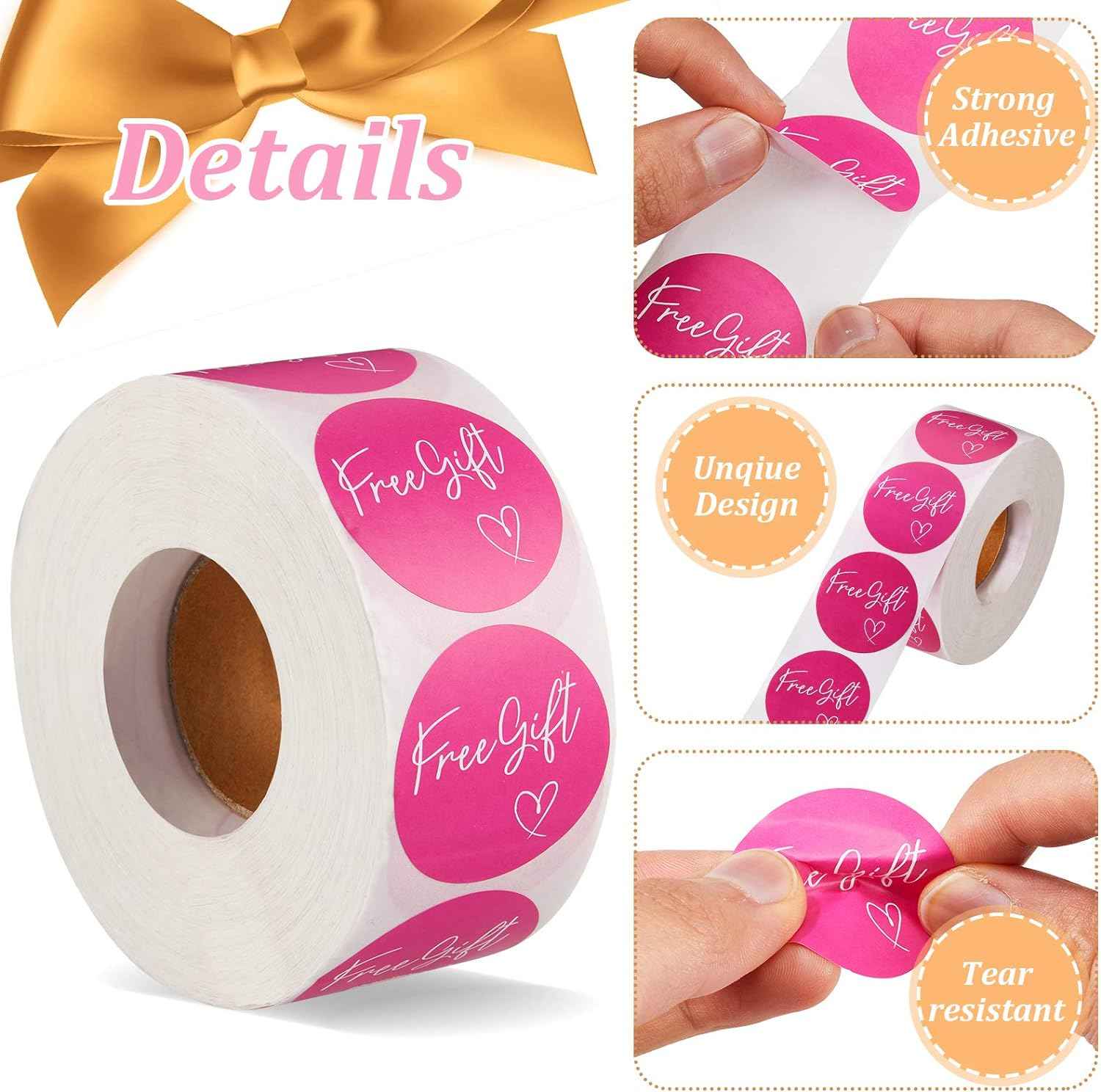 1000pcs Free Gift Self-Adhesive Stickers Labels,1.5 Inch