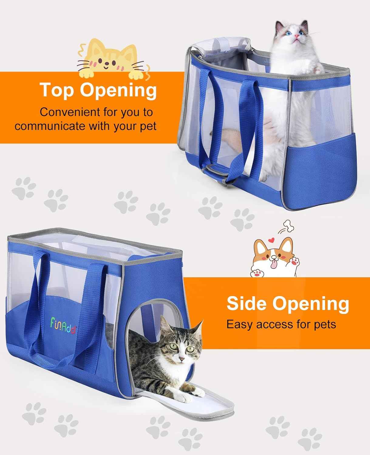 FunAdd Pet Pet Carrier,Airline Approved,for Small Dogs and Cats