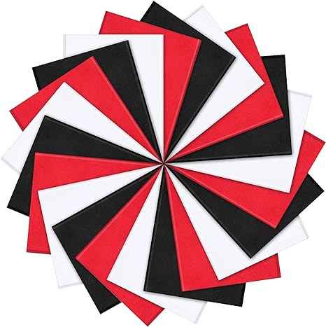 100 Sheets Tissue Wrapping Paper for DIY Crafts 35x50cm Black White Red