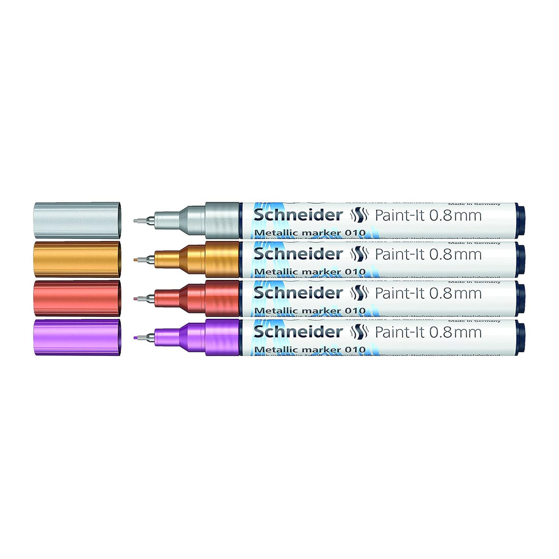 Schneider Paint-It 010 Metallic Markers,0.8mm,4 Assorted Colors A
