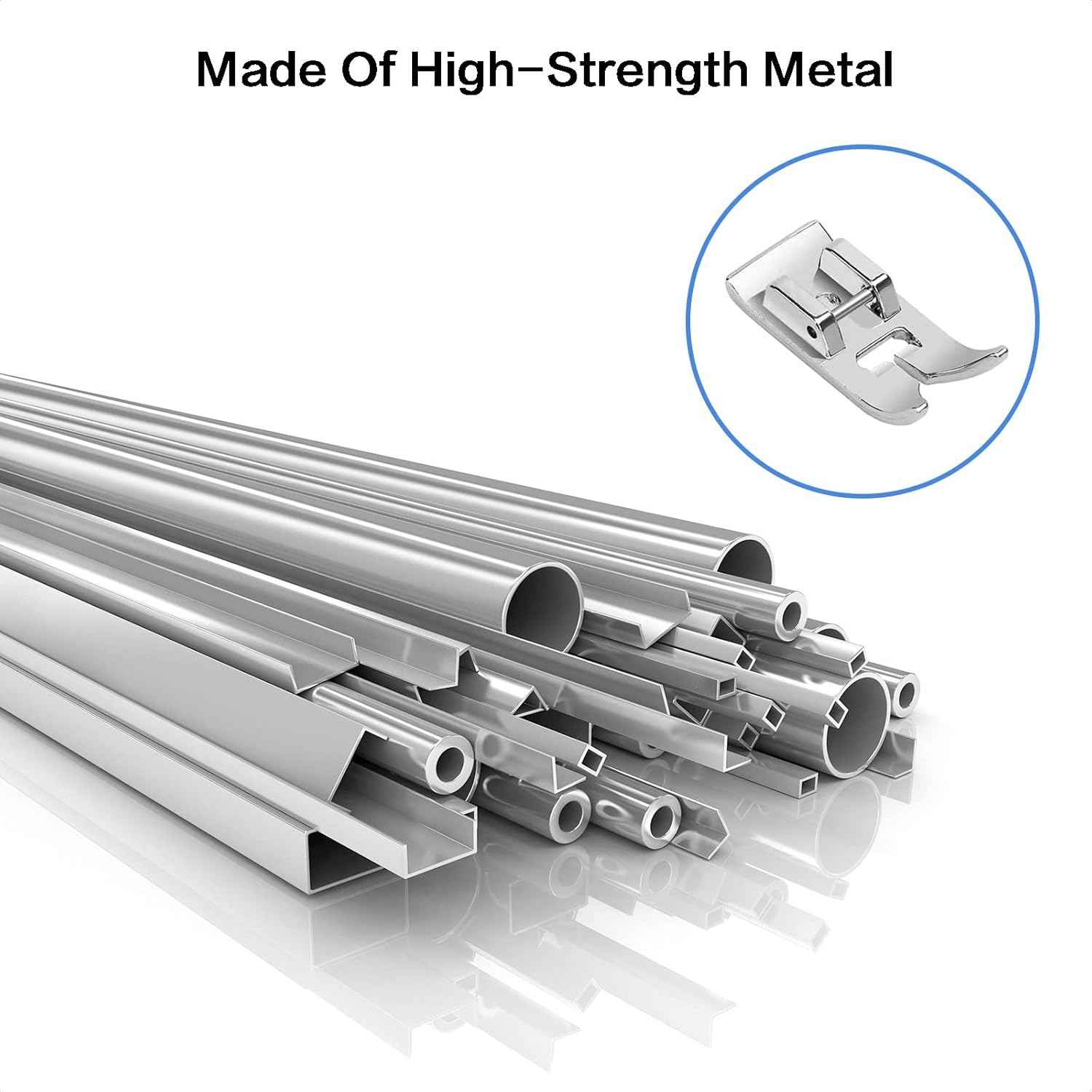 Metal presser foot set components, high-strength chrome sewing machine attachments