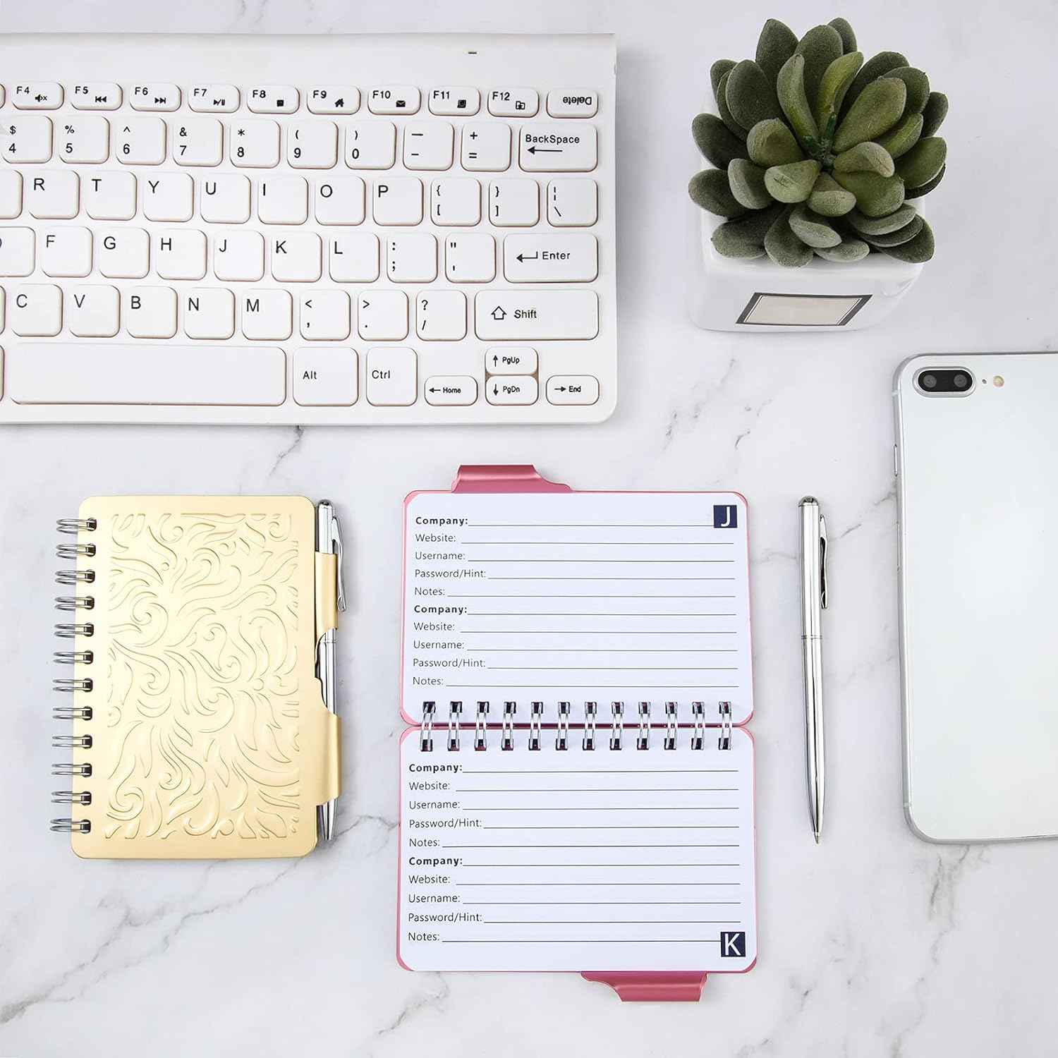 2Pcs Protable Notebook Elegant Mandala Password Book Keeper with Pen