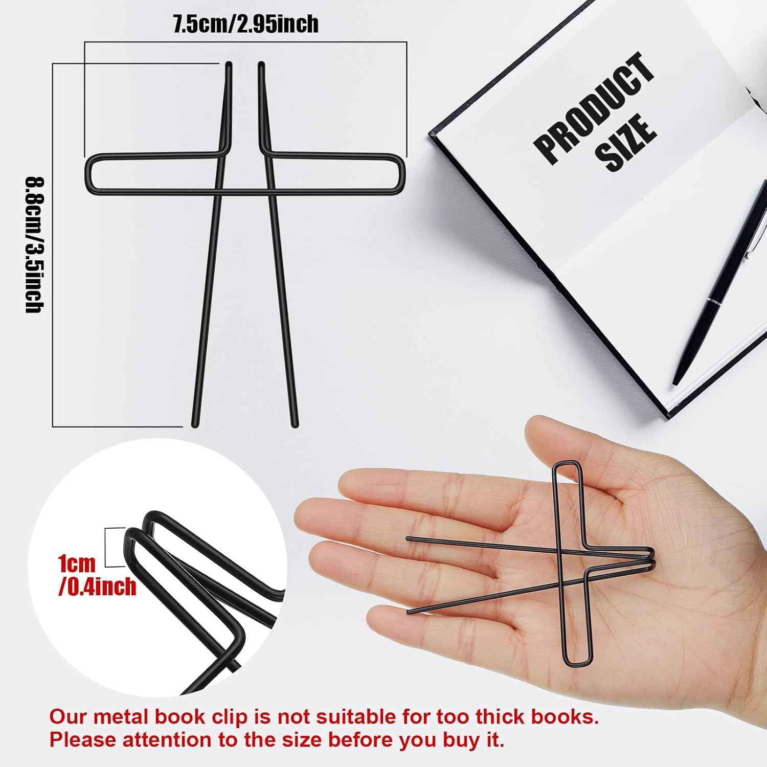 Music Book Metal Clip Book Page Holder for Reading 4 Colors