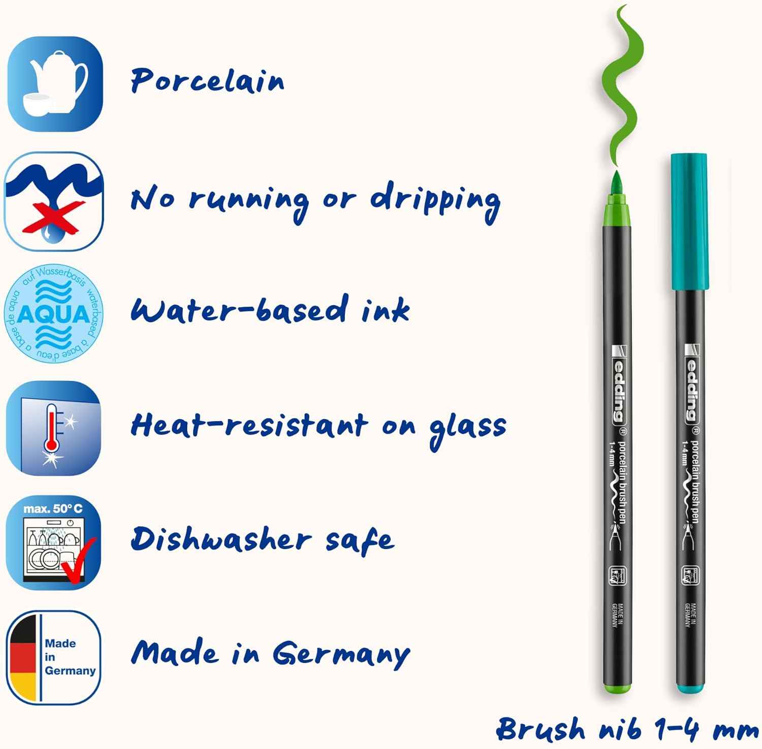 edding 4200 porcelain brush pen 6 pack for ceramic painting