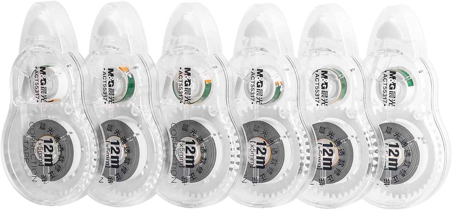 M&G 39FT Long Correction Tape Set,72M/234FT White 6 Pack