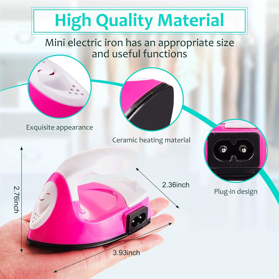 Mini Craft Heat Press Small Iron with Charging Base for Kids Red