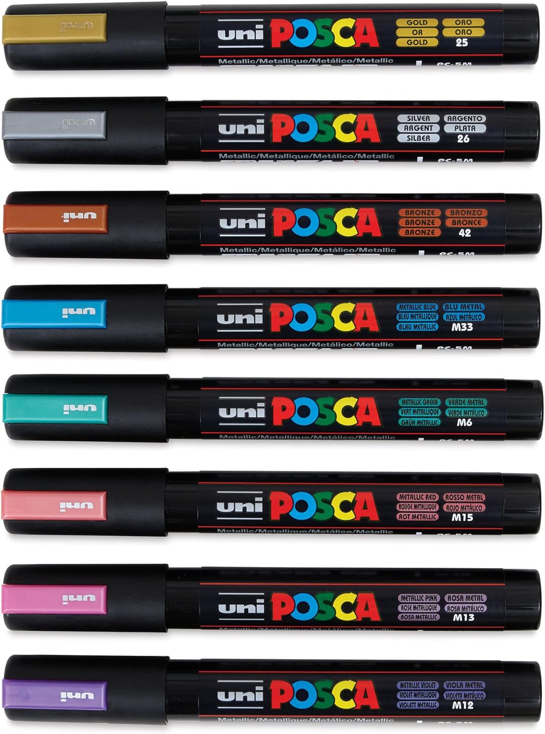 Uni Posca Paint Marker PC-5M - Medium Point - 8 Metallic Colors