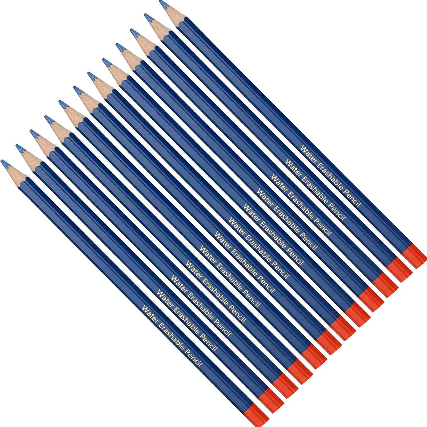 Blue/White Sewing Marking Pencils Water Soluble Tailor's Chalk 12 Pack Blue