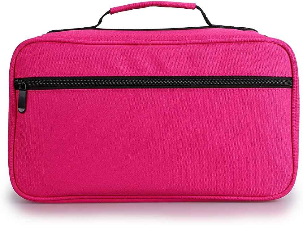 60 Slots Art Marker Pen Carrying Case Lipstick Organizer Pink