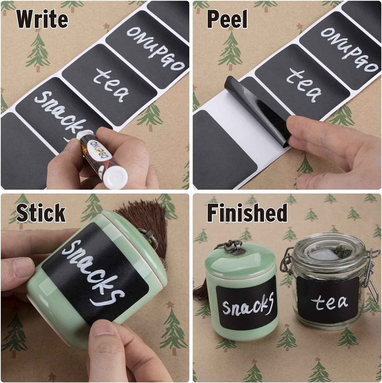 300pcs Waterproof Reusable Chalkboard Labels Blackboard Stickers