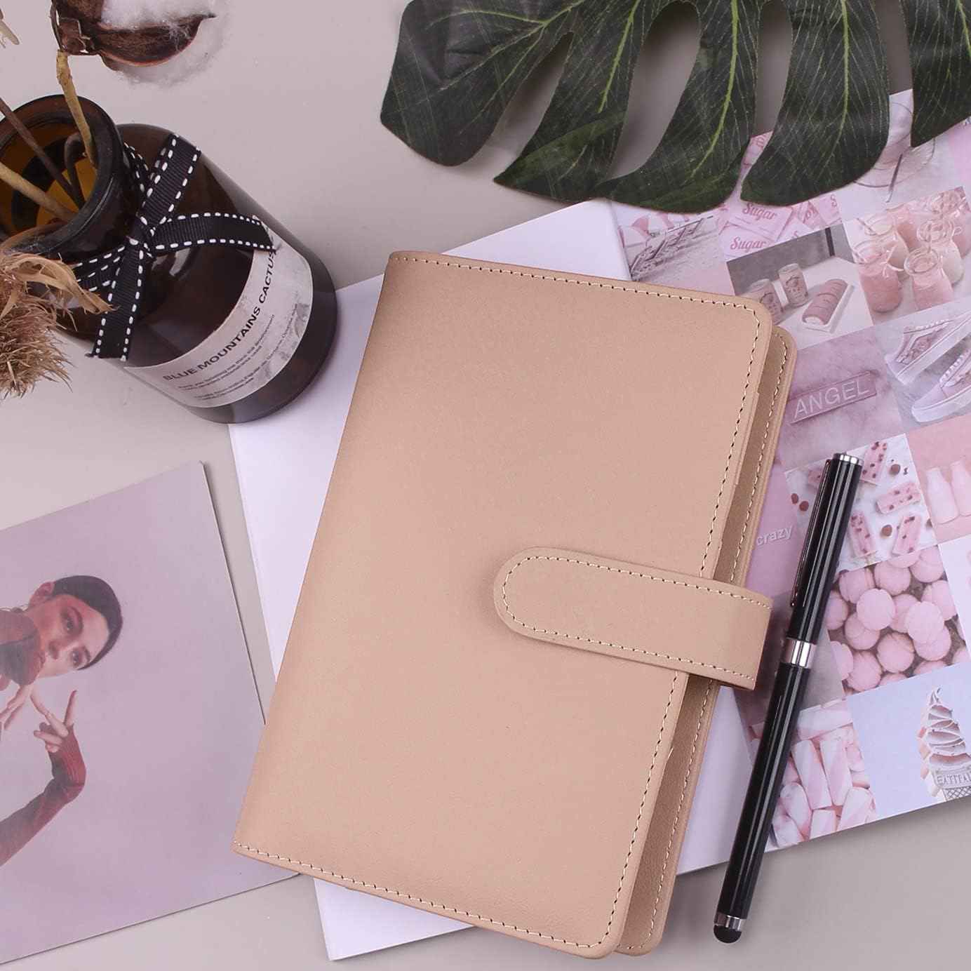 A6 Budget Binder,PU Leather with 12PCS Cash Pockets