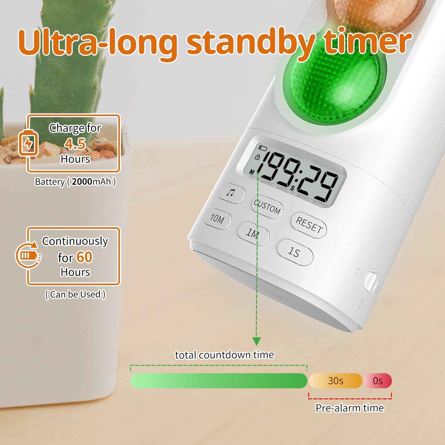 Traffic Light Visual Audio Digital Timer for Kids Classroom