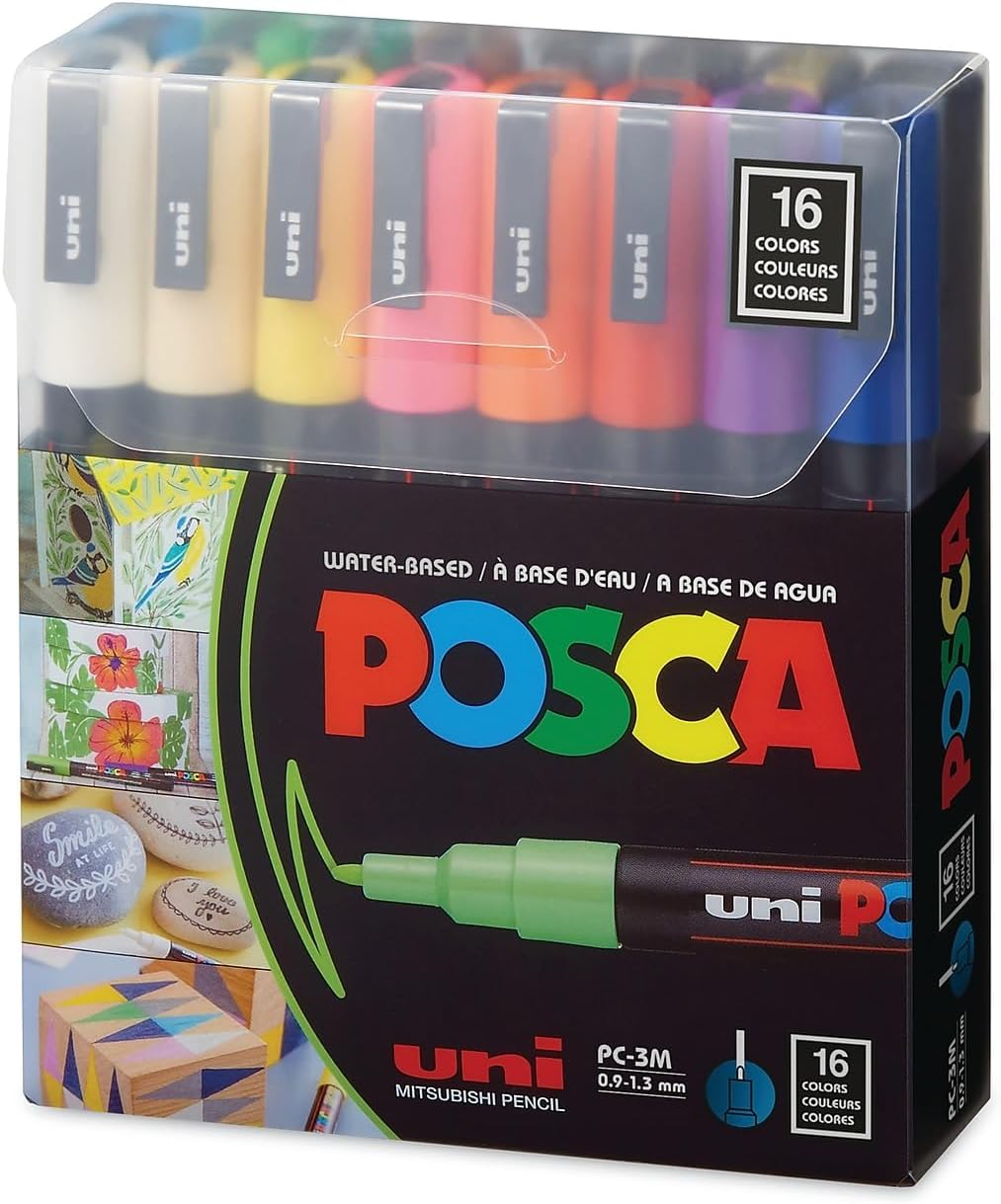 Uni Posca Paint Marker PC-3M - Fine Point - 16 Color Set