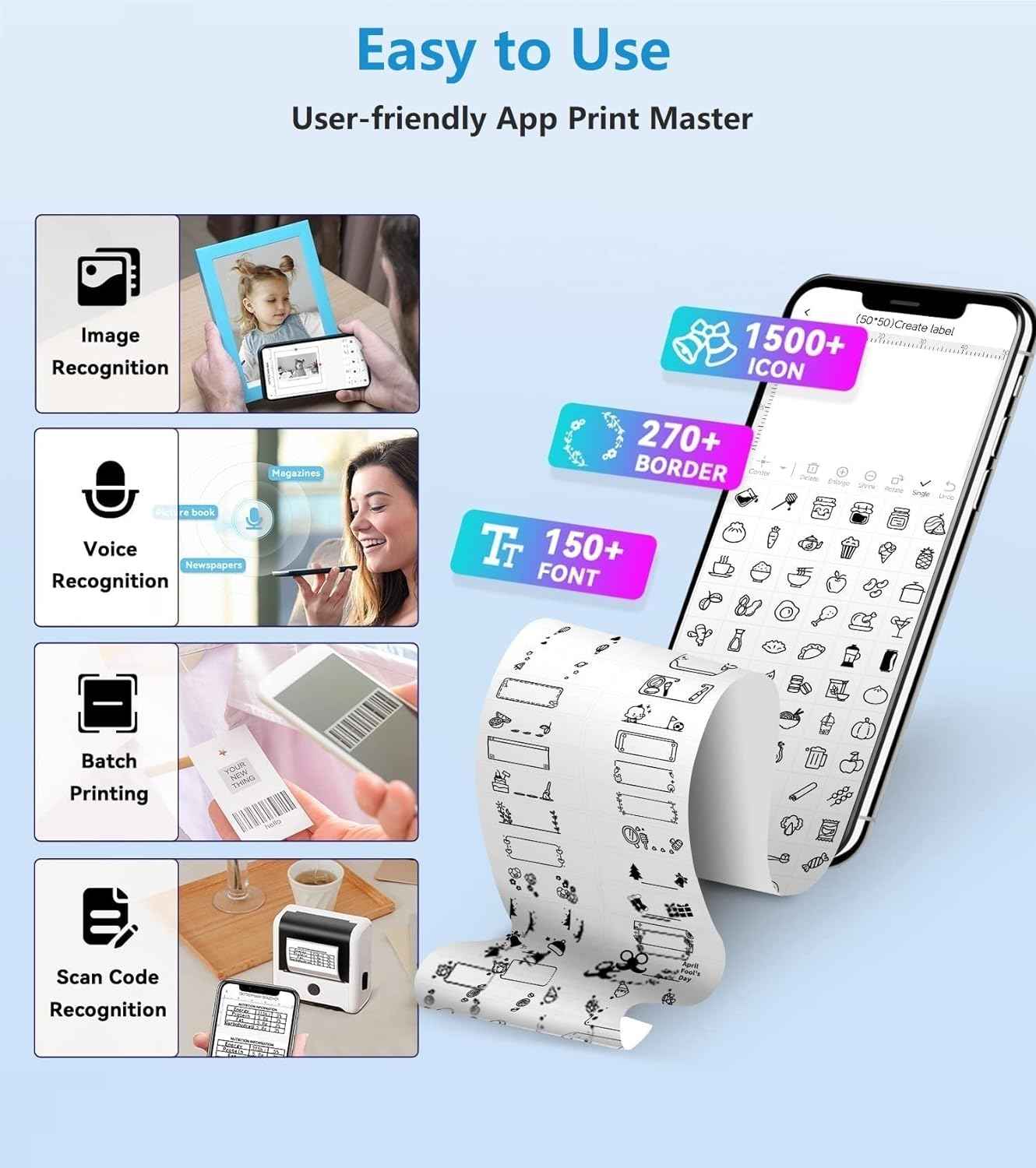 Phomemo M200 Label Maker,Bluetooth Thermal Label Printer (Type-C Charger)