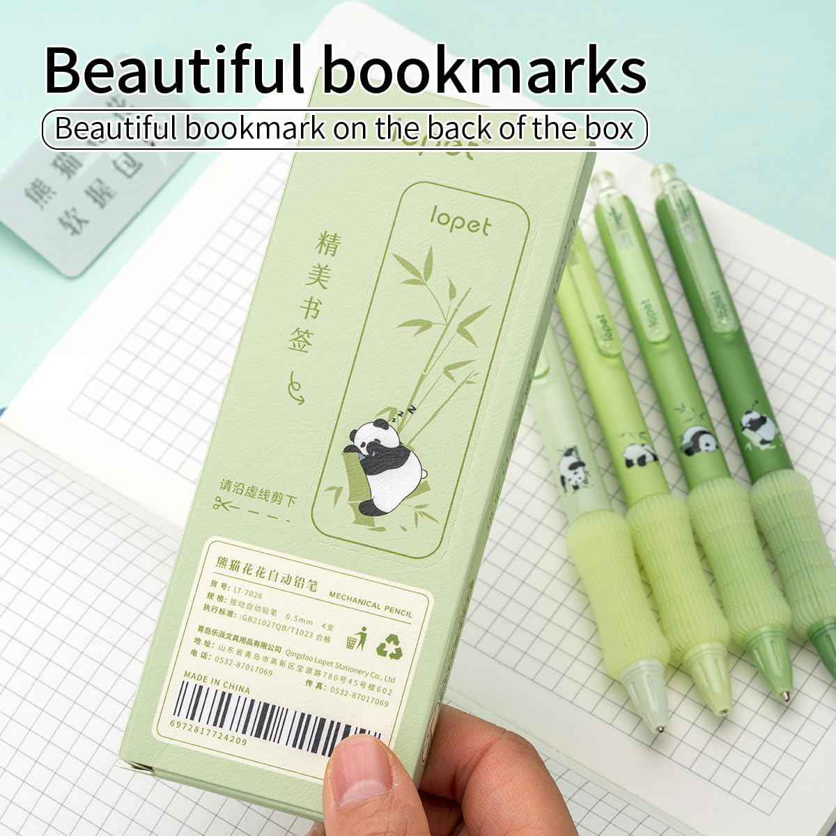 LOPET 8Pcs Mechanical Pencils 0.5mm HB Panda and Capybara