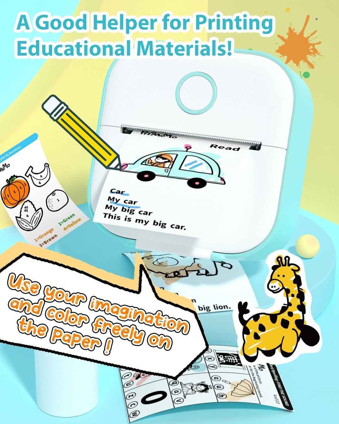 Phomemo T02 Label Maker Thermal Sticker Printer with 3 Roll Paper