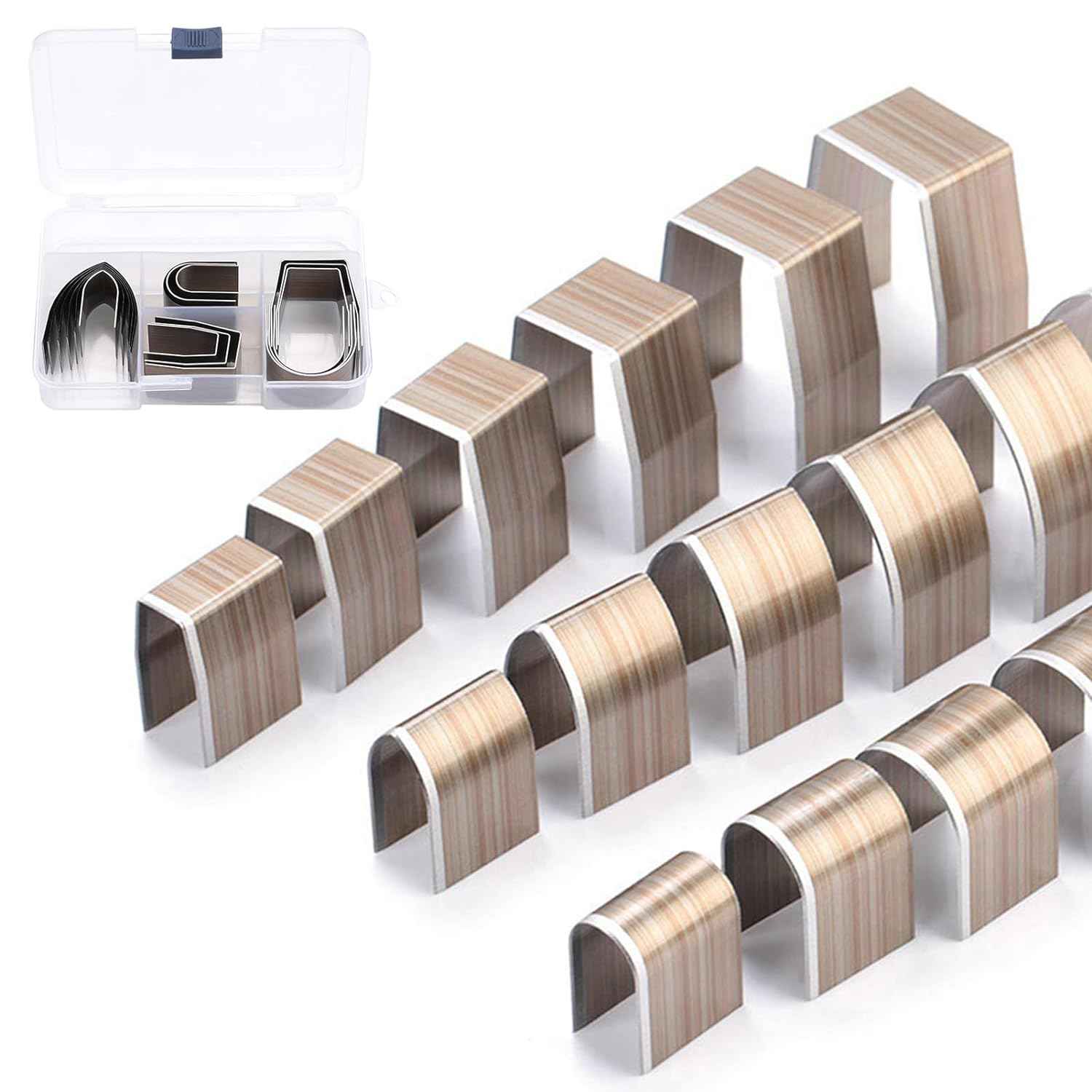18‑teiliger Prägestempel‑Set mit mehreren Metallformen für Lederhandwerk
