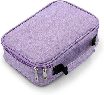 72 Slots High Capacity Zipper Pens Pencil Case Purple