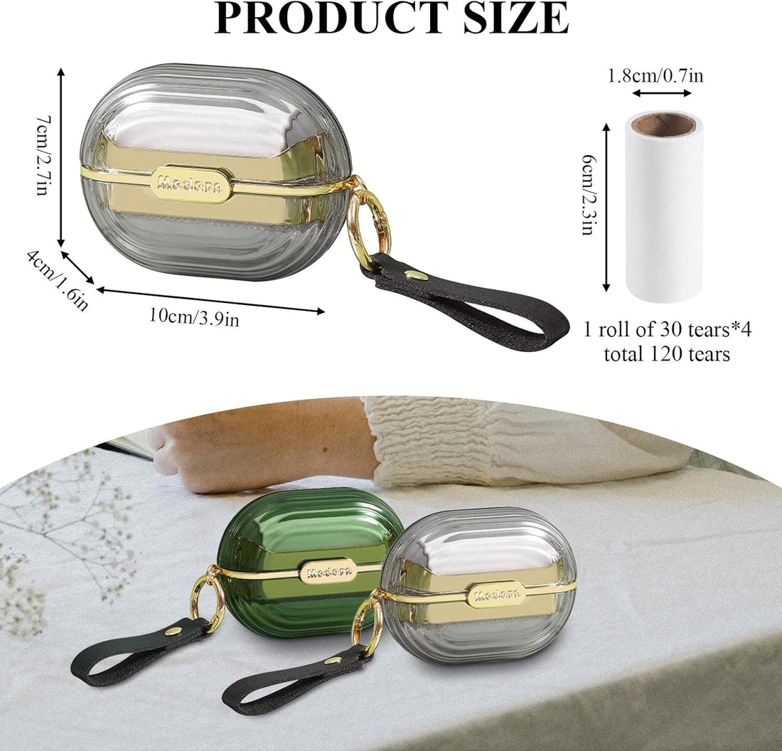 Double-Sided Travel Portable Lint Roller with Hand Strap Gray