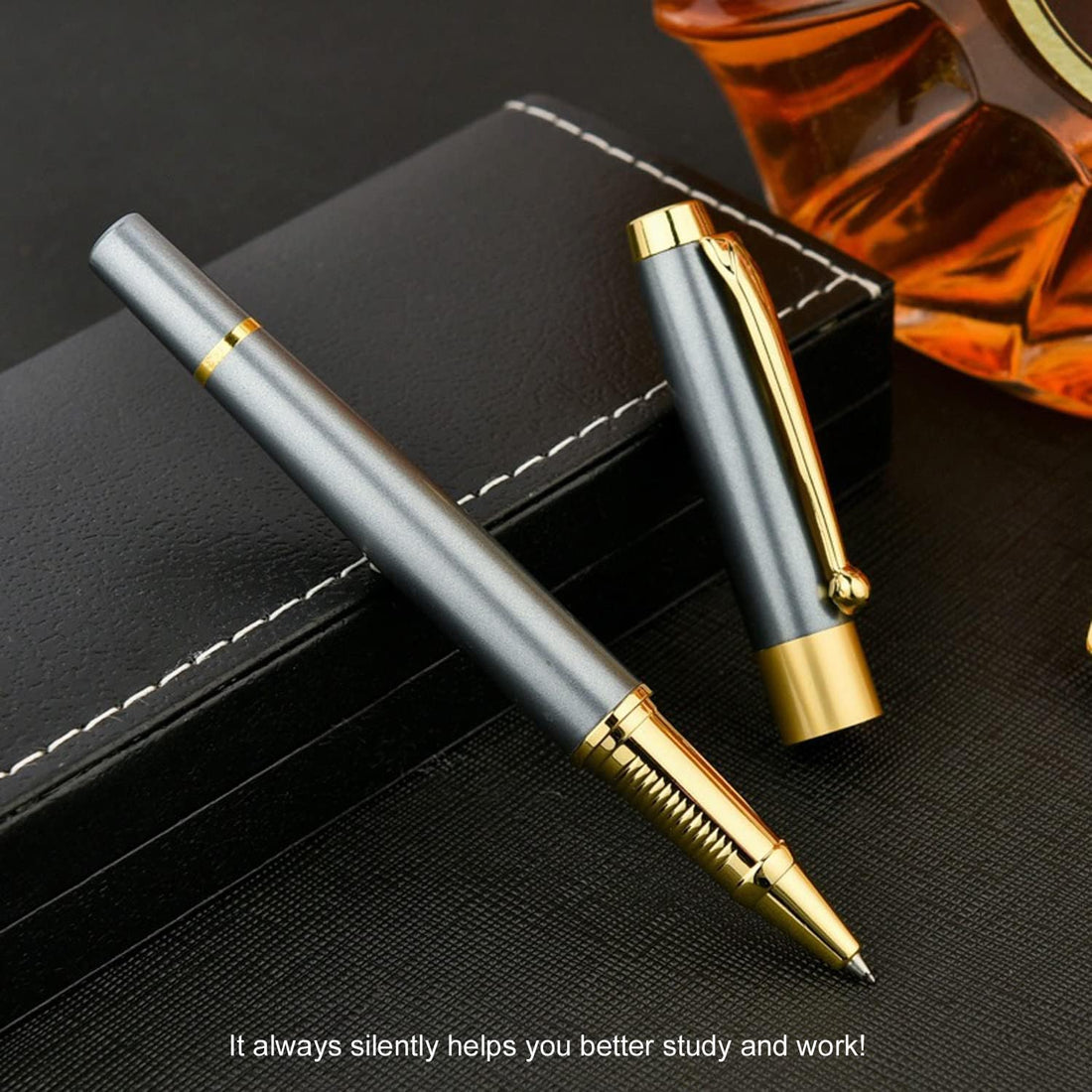 Luxury Ballpoint Pen Black Ink 0.5mm with 2 Refills Blue