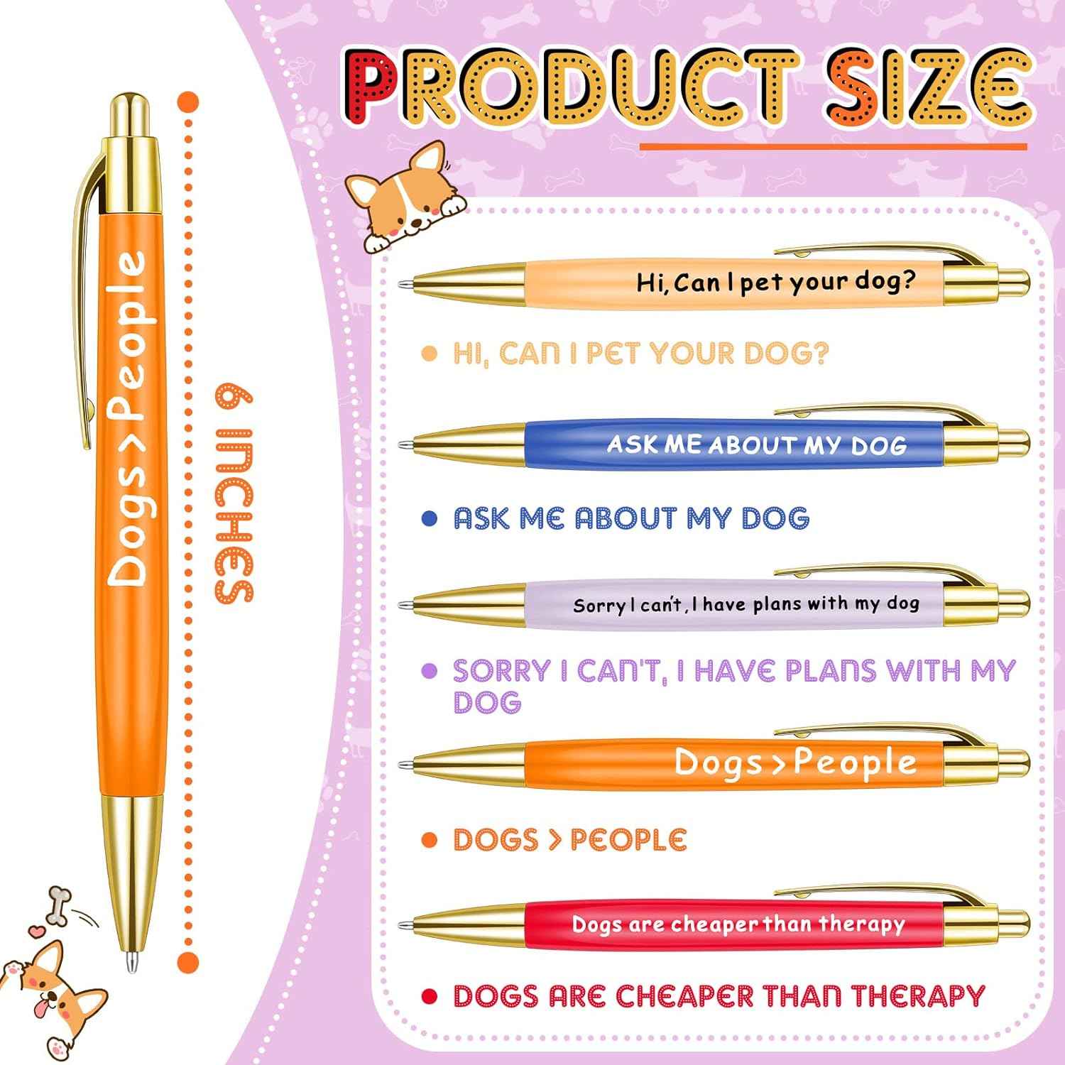 10pcs Dog Lovers Ballpoint Pen Set