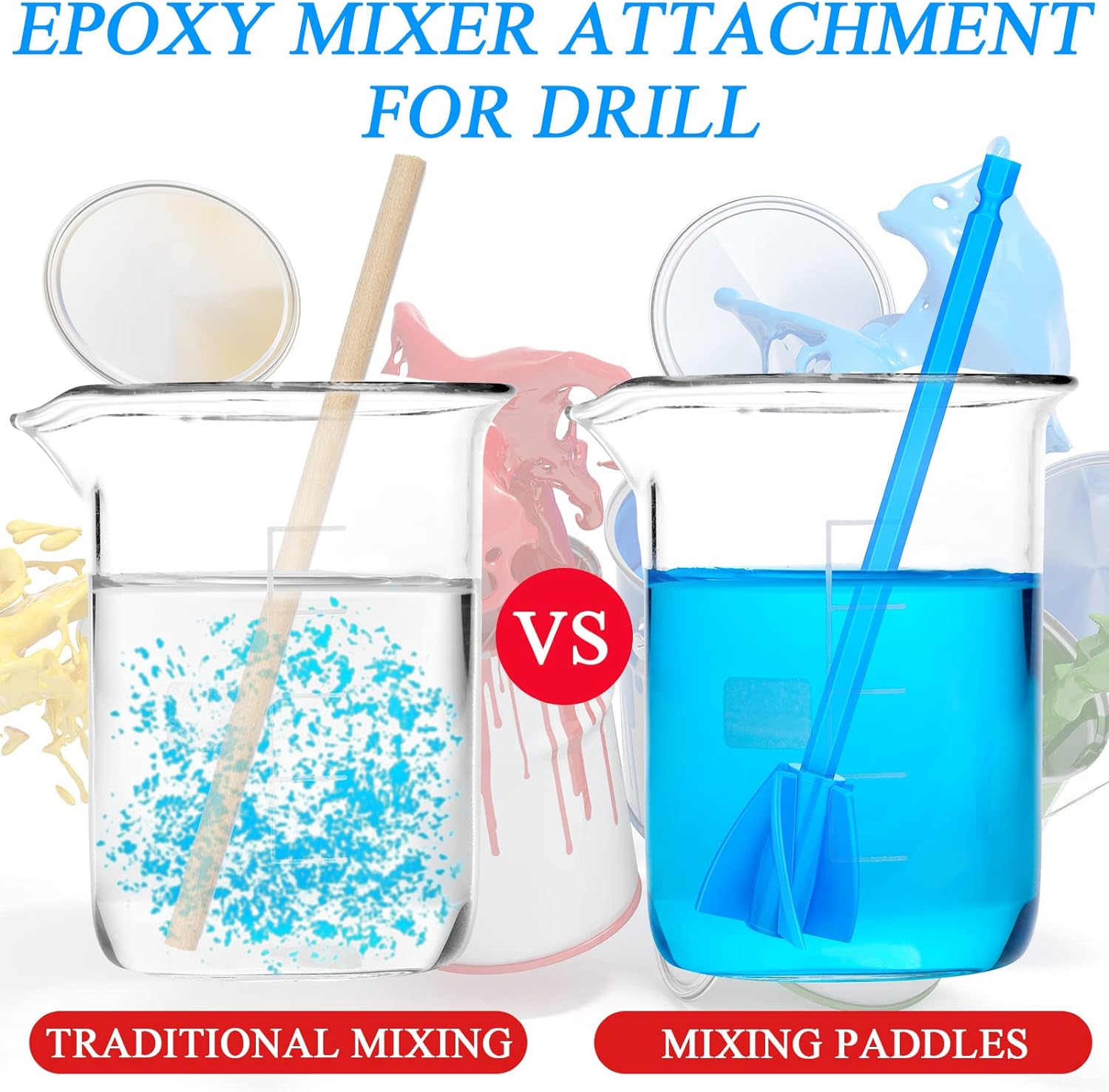 12Pcs Helix Paint Mixer Drill Attachment
