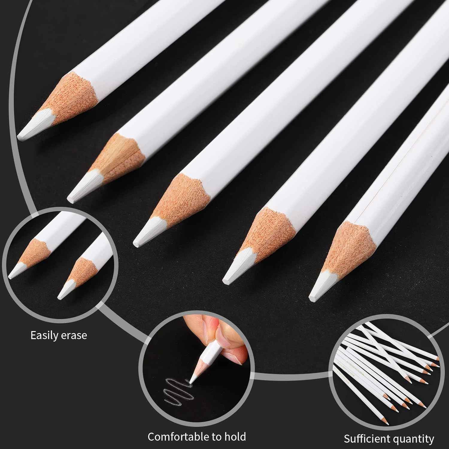 YOKE White Water Erasable Pencils for Sewing Tailor Fabric Washable 48 Pack