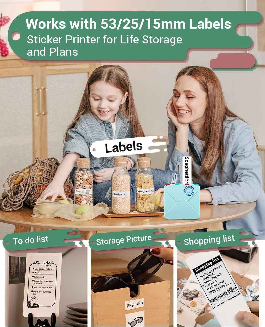 Phomemo M02S HD Bluetooth Thermal Photo Printer with 6 Roll Paper