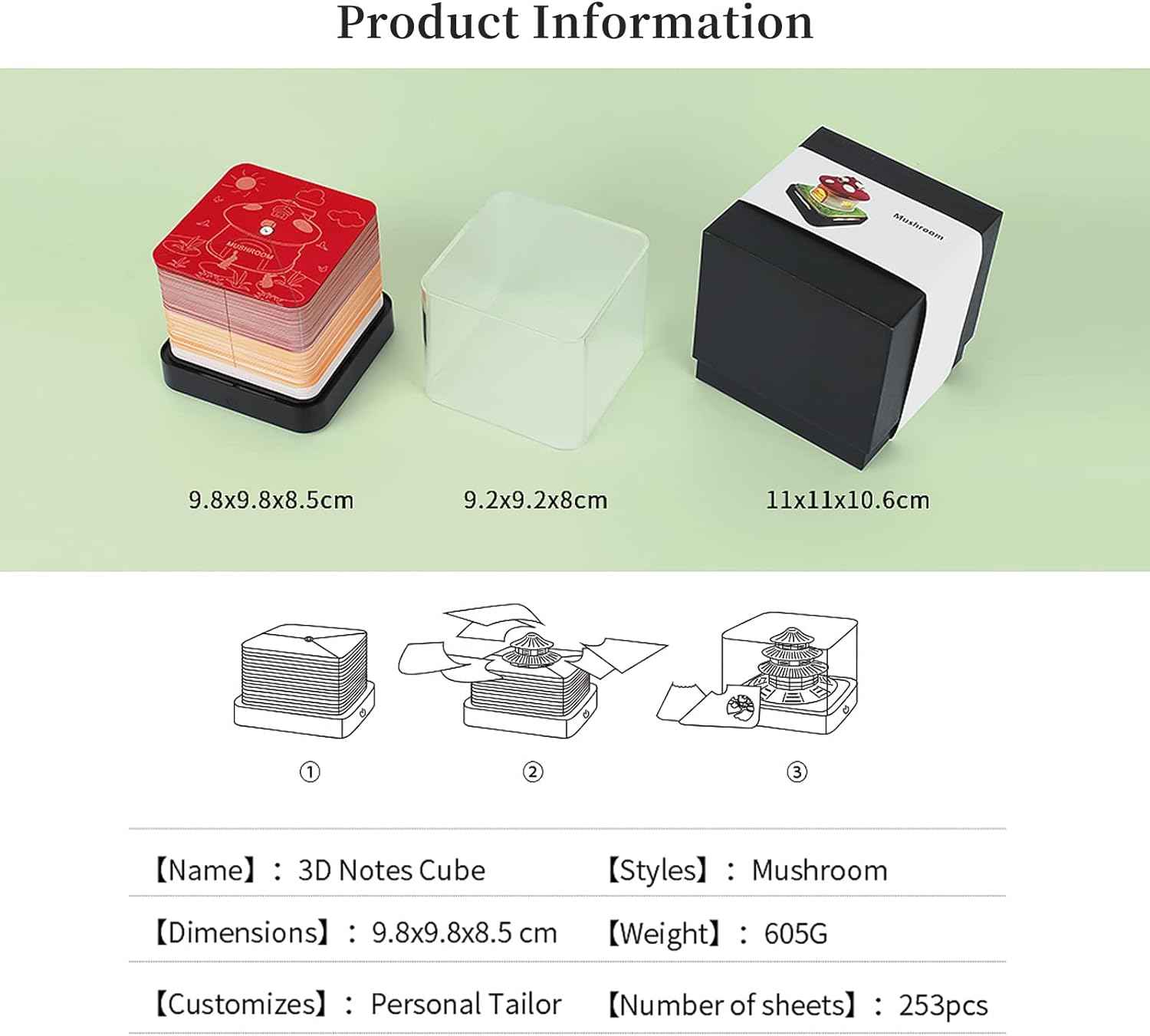 2024 Time Piece Mushroom Calendar Memo Pad with LED Lights