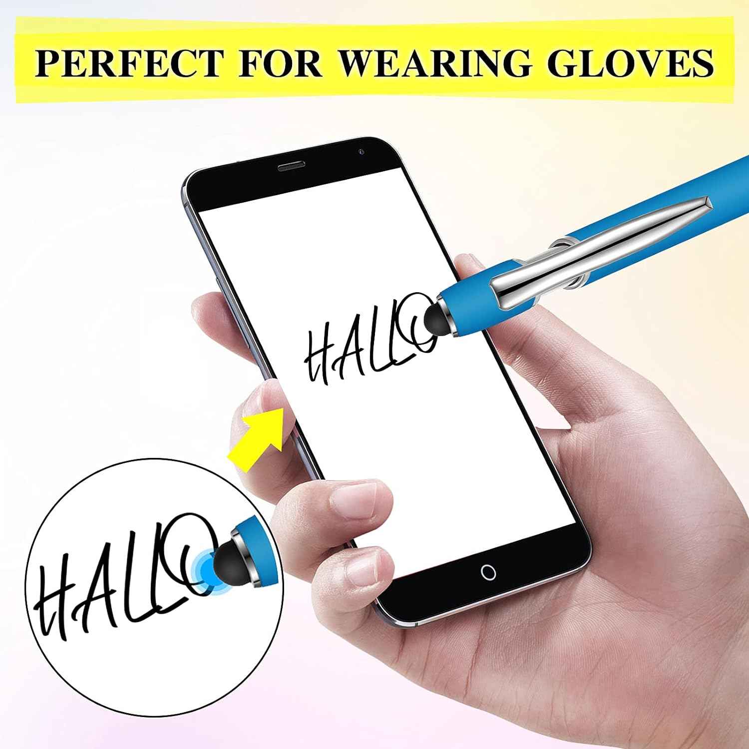 38Pcs Rubberized Ballpoint Pen with Stylus Tip for Touch Screen Devices
