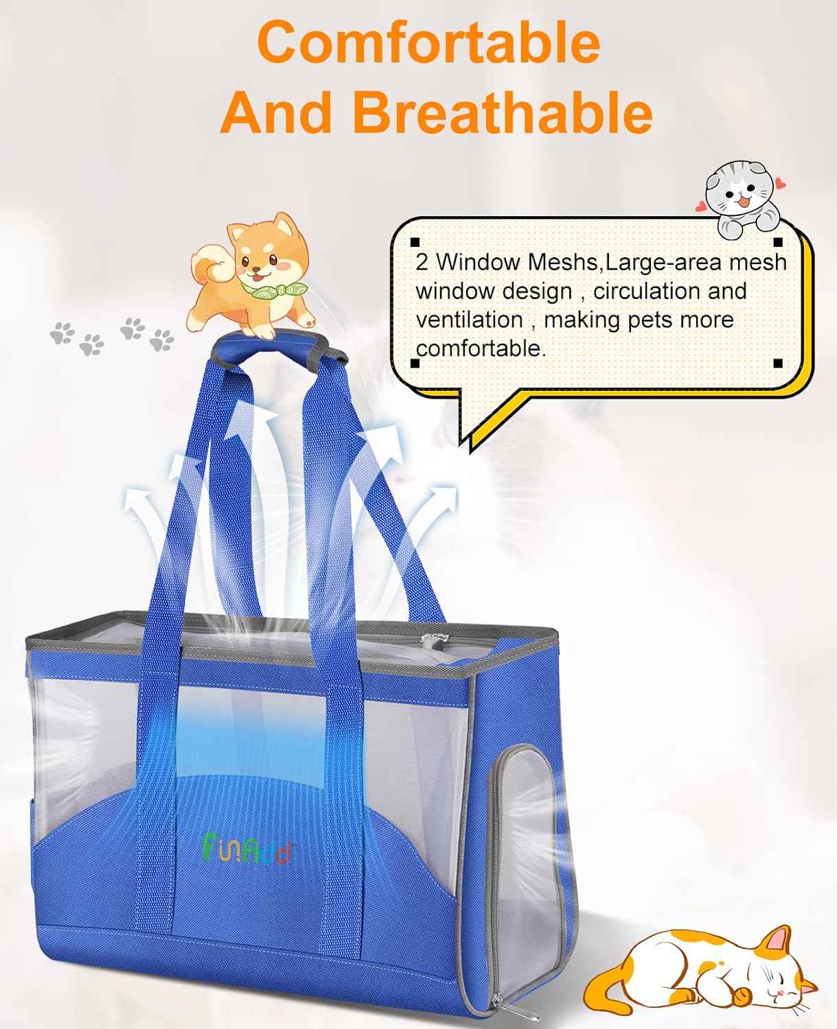 FunAdd Pet Pet Carrier,Airline Approved,for Small Dogs and Cats