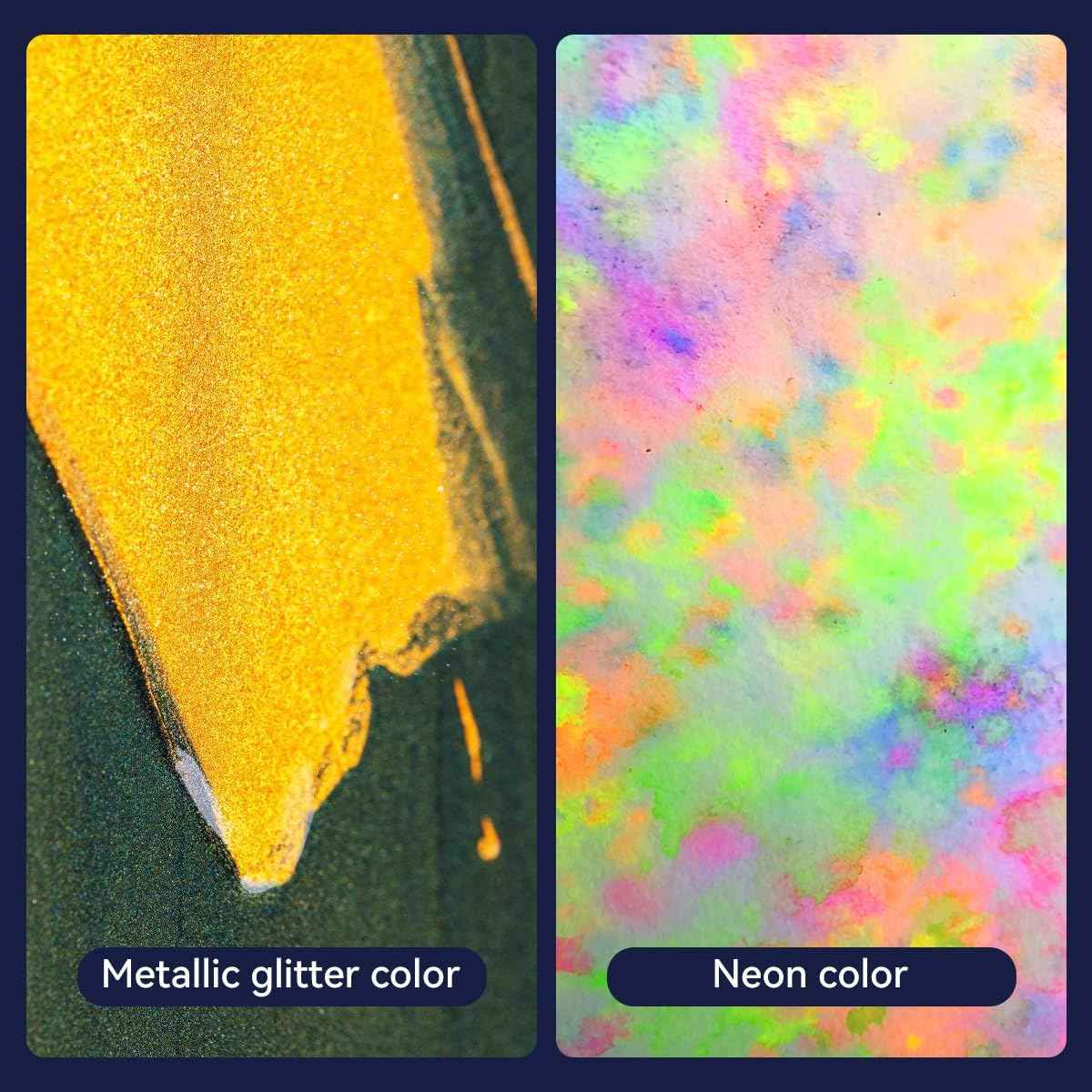 36 Colors Watercolor Paint Set Metallic Glitter Color