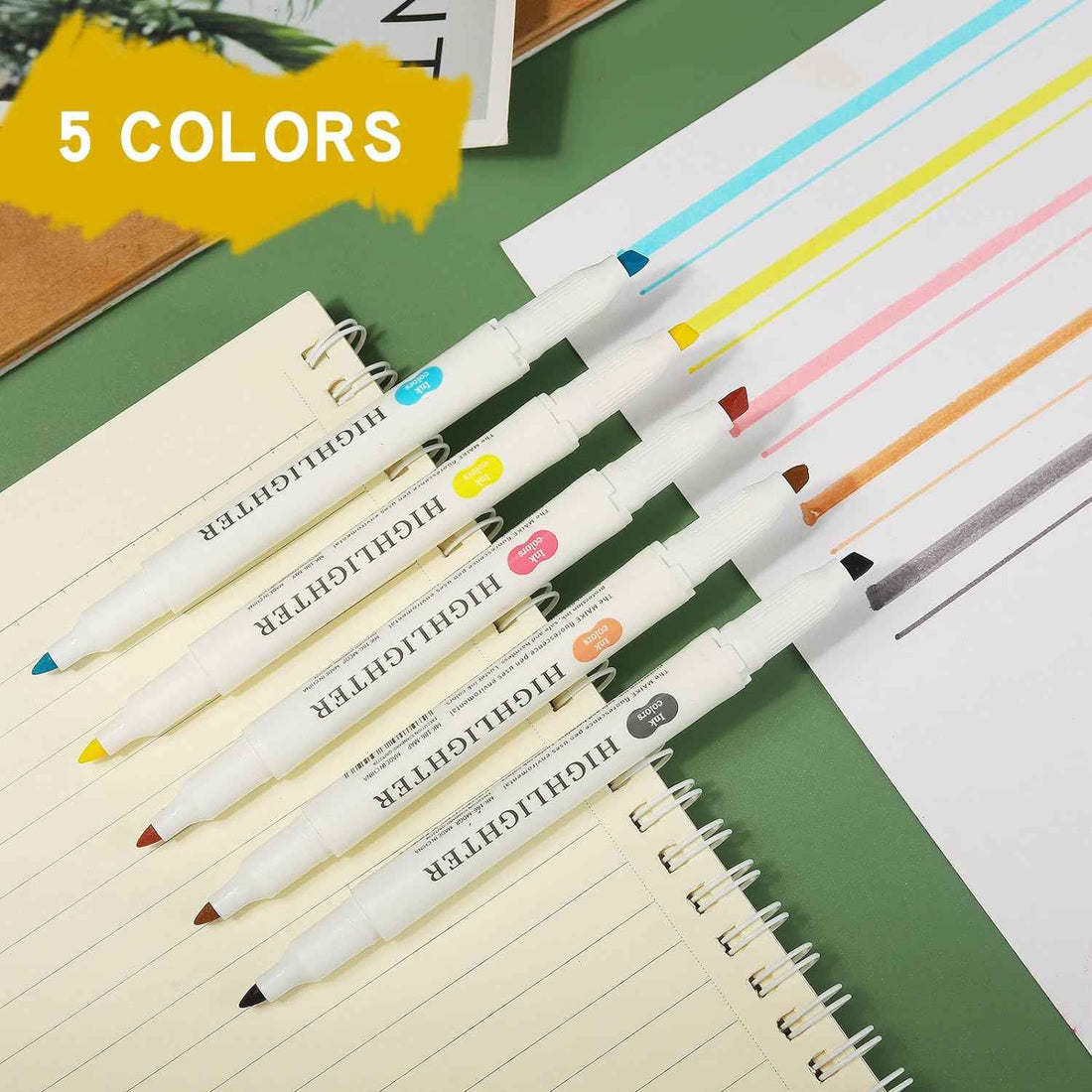 MAIKE Real Mild Pastel Highlighters 5 Friendly Colors Markers