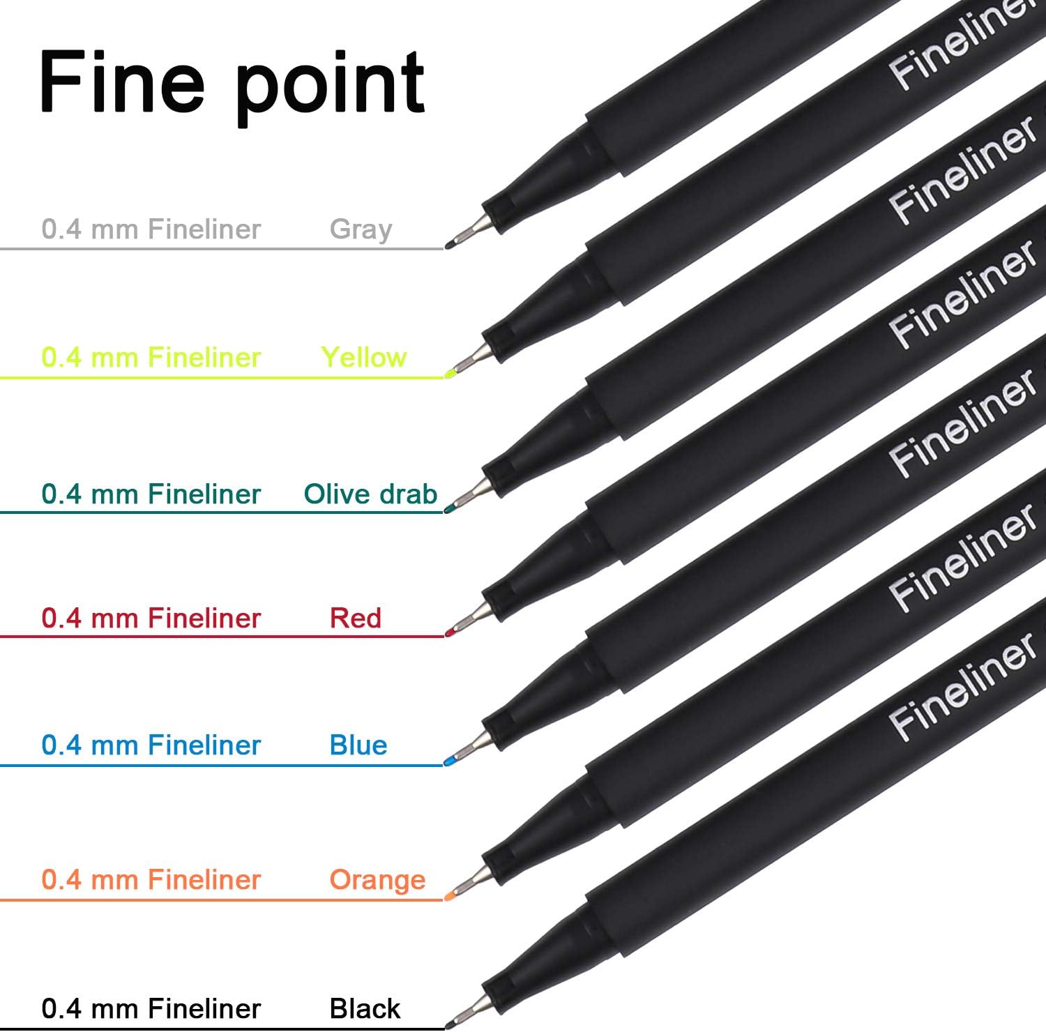 100 Colors Fineliner Fine Point Pens 0.4mm Drawing Markers