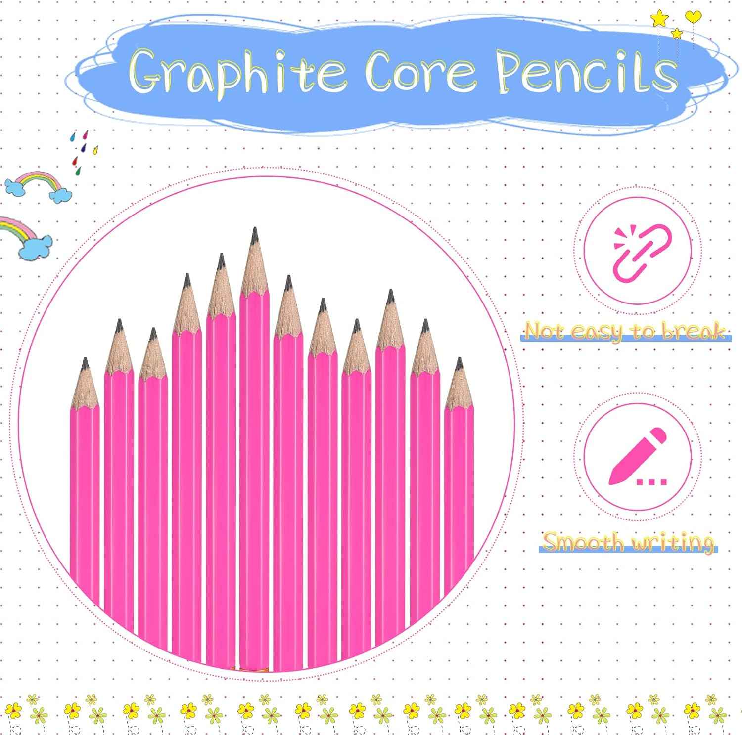 48 Pieces Golf Short Pencils with Eraser for Kids