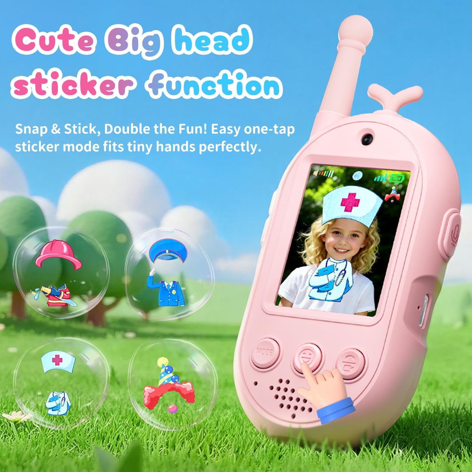 Upgraded Video Walkie Talkies for Kids, 2 Pack Rechargeable